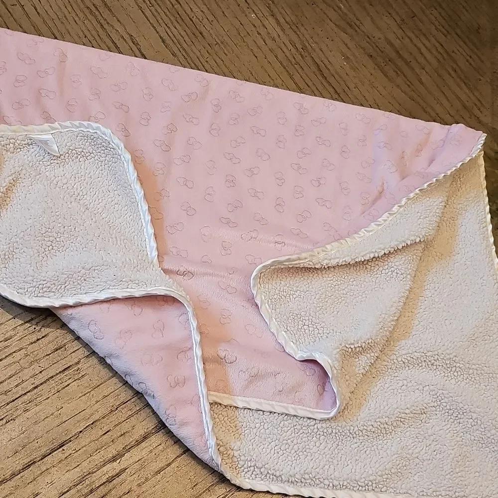 Pink Baby Blanket with Heart Pattern